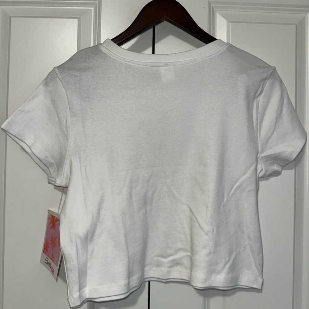 Electric PINK Cute But Dangerous Soft Cropped T Shirt XL NWT - Picture 4 of 4